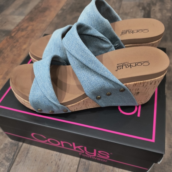 Corky's Denim Wedges - Picture 3 of 5